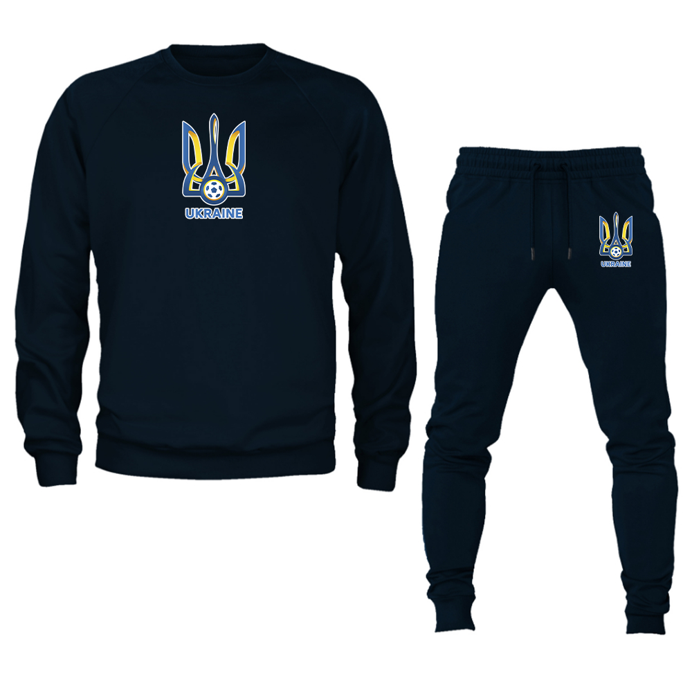 Men's Ukraine National Football Soccer Team Crewneck Sweatshirt Joggers Suit